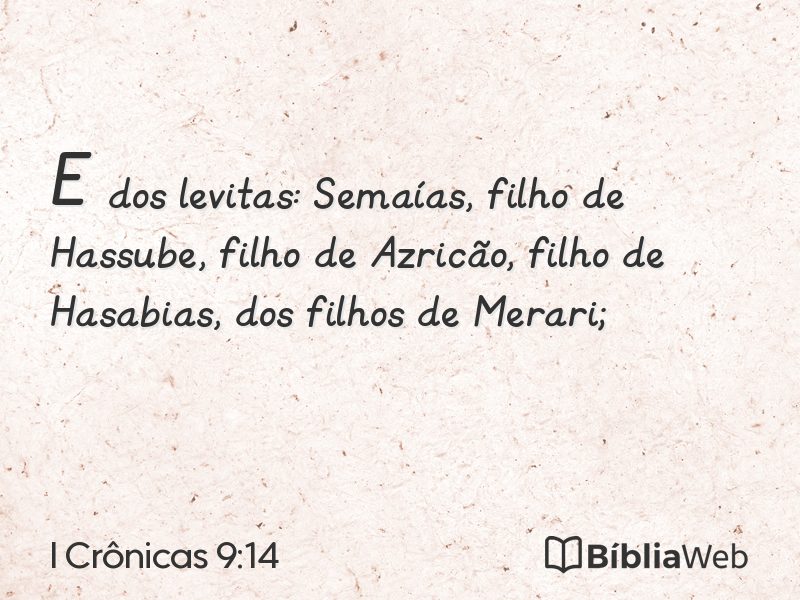 I Crônicas 9:14 em imagem para compartilhar