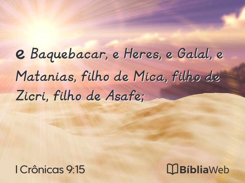 I Crônicas 9:15 em imagem para compartilhar