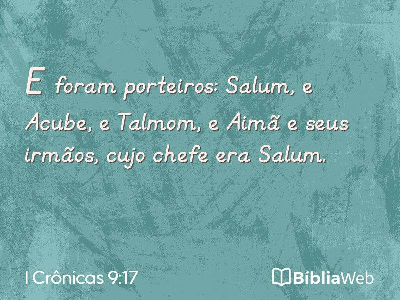 I Crônicas 9:17 em imagem para compartilhar