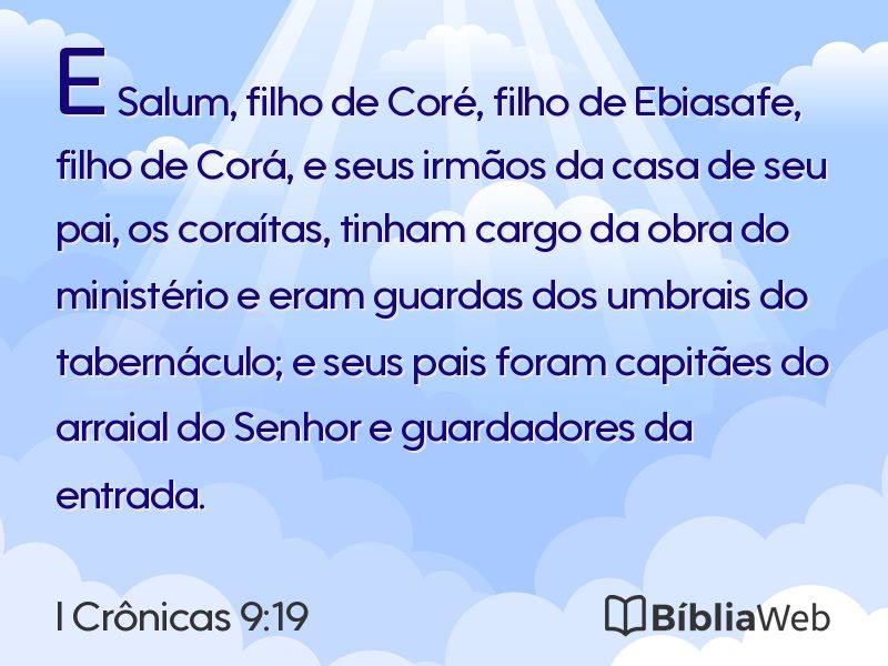 I Crônicas 9:19 em imagem para compartilhar