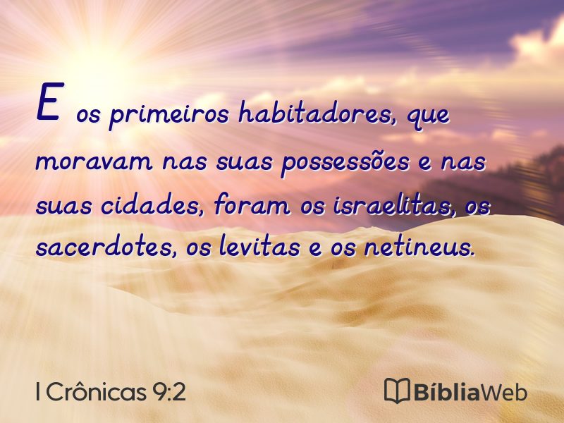 I Crônicas 9:2 em imagem para compartilhar