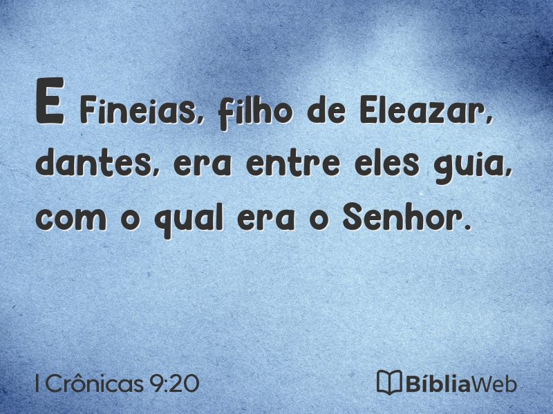 I Crônicas 9:20 em imagem para compartilhar