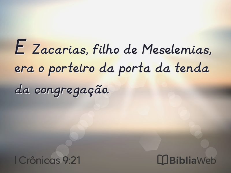 I Crônicas 9:21 em imagem para compartilhar