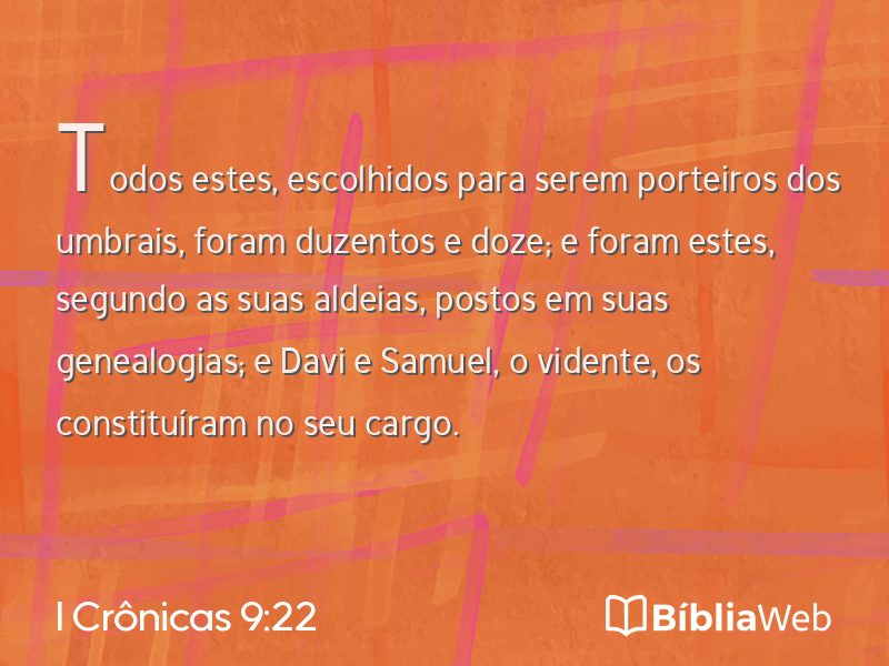 I Crônicas 9:22 em imagem para compartilhar
