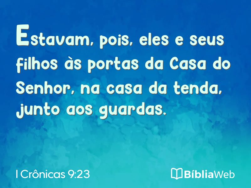 I Crônicas 9:23 em imagem para compartilhar