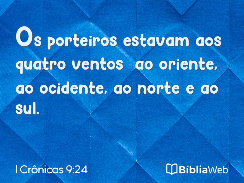 I Crônicas 9:24 em imagem para compartilhar