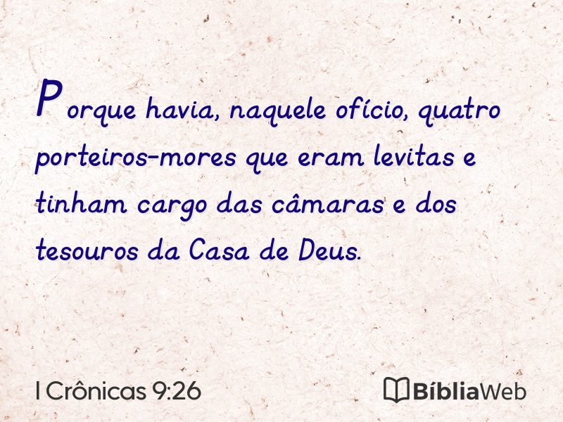 I Crônicas 9:26 em imagem para compartilhar