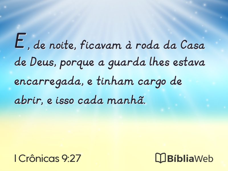 I Crônicas 9:27 em imagem para compartilhar