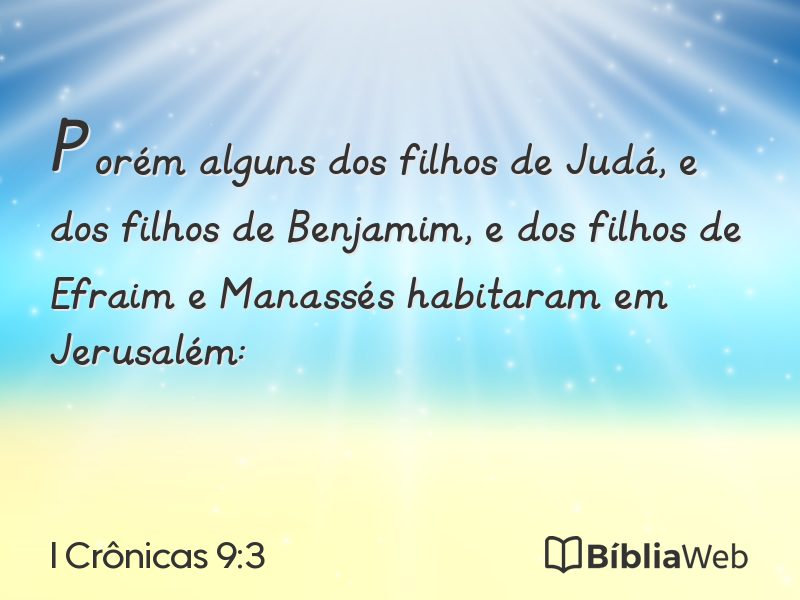 I Crônicas 9:3 em imagem para compartilhar