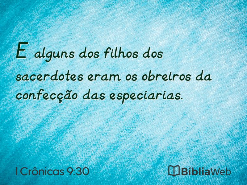 I Crônicas 9:30 em imagem para compartilhar