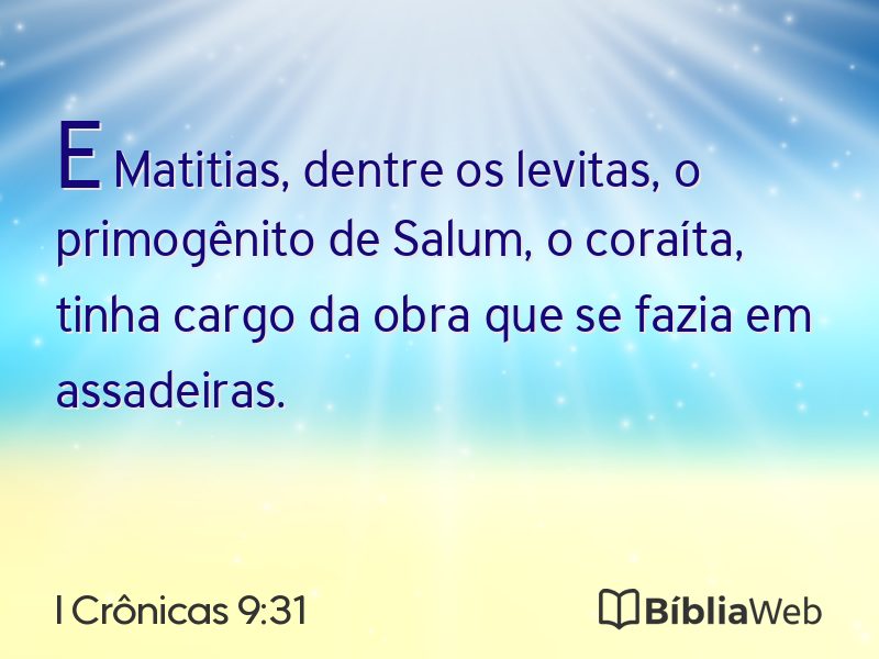 I Crônicas 9:31 em imagem para compartilhar