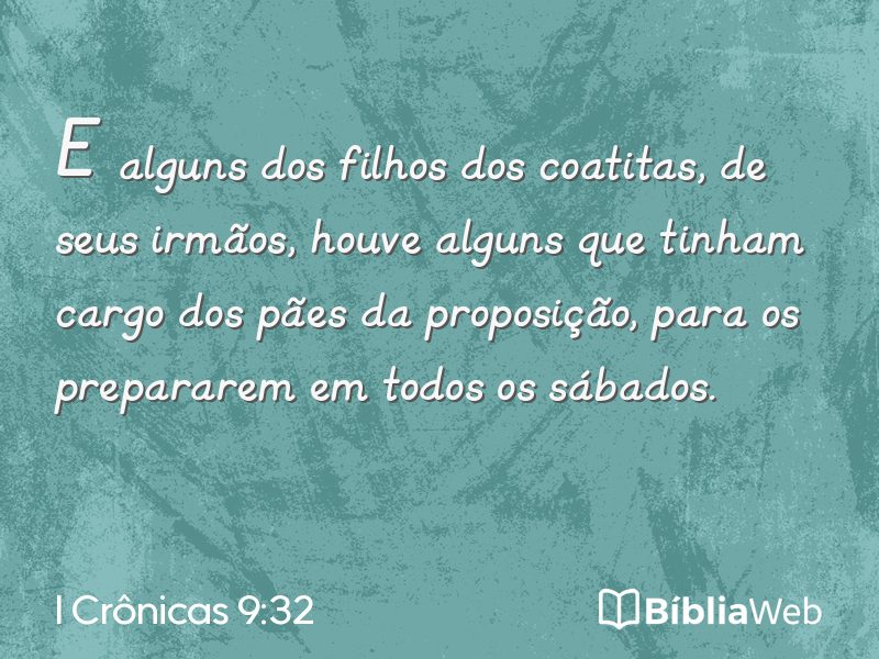 I Crônicas 9:32 em imagem para compartilhar