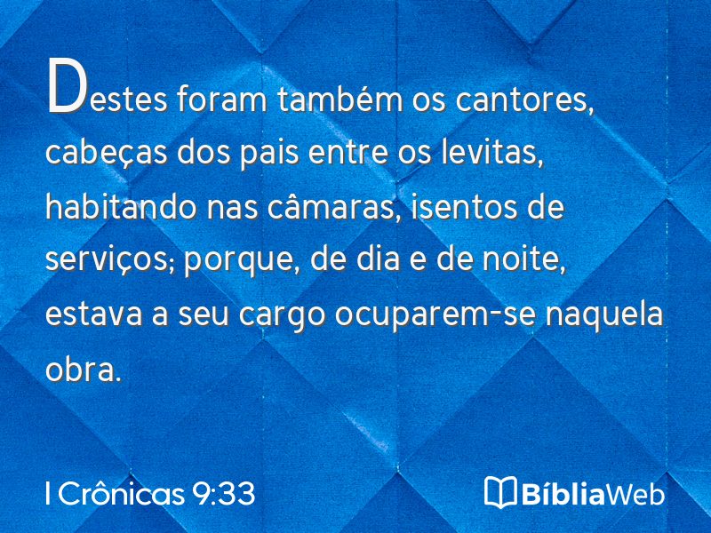 I Crônicas 9:33 em imagem para compartilhar