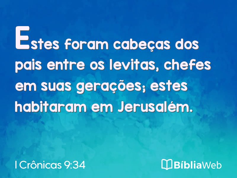 I Crônicas 9:34 em imagem para compartilhar