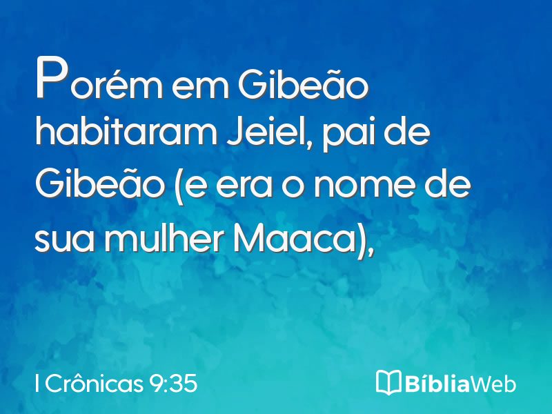 I Crônicas 9:35 em imagem para compartilhar
