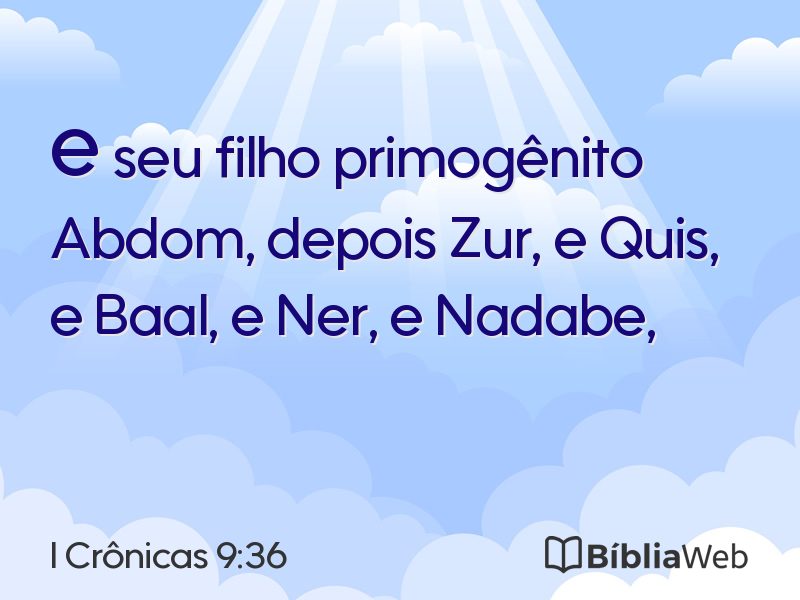 I Crônicas 9:36 em imagem para compartilhar