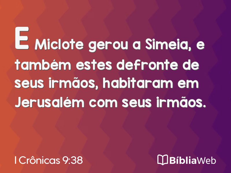 I Crônicas 9:38 em imagem para compartilhar