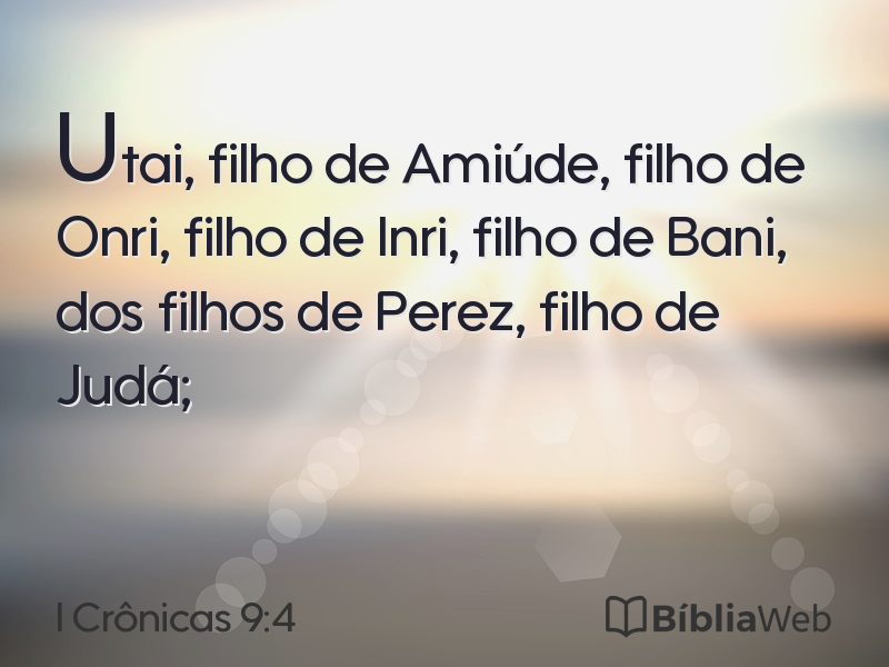 I Crônicas 9:4 em imagem para compartilhar