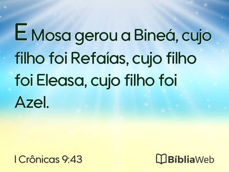 I Crônicas 9:43 em imagem para compartilhar