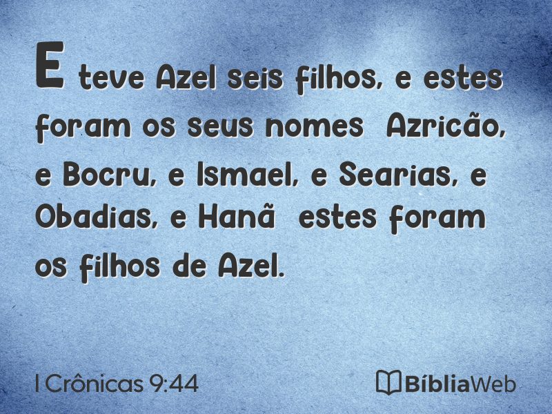 I Crônicas 9:44 em imagem para compartilhar