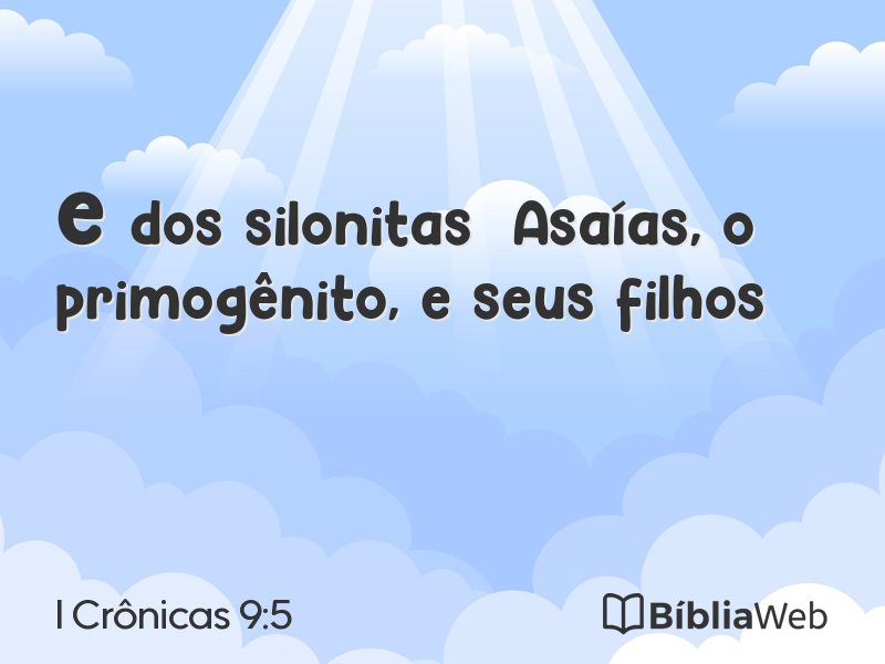 I Crônicas 9:5 em imagem para compartilhar