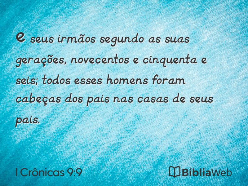 I Crônicas 9:9 em imagem para compartilhar