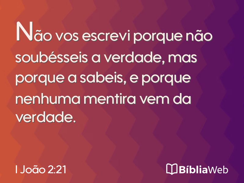 I João 2:21 em imagem para compartilhar