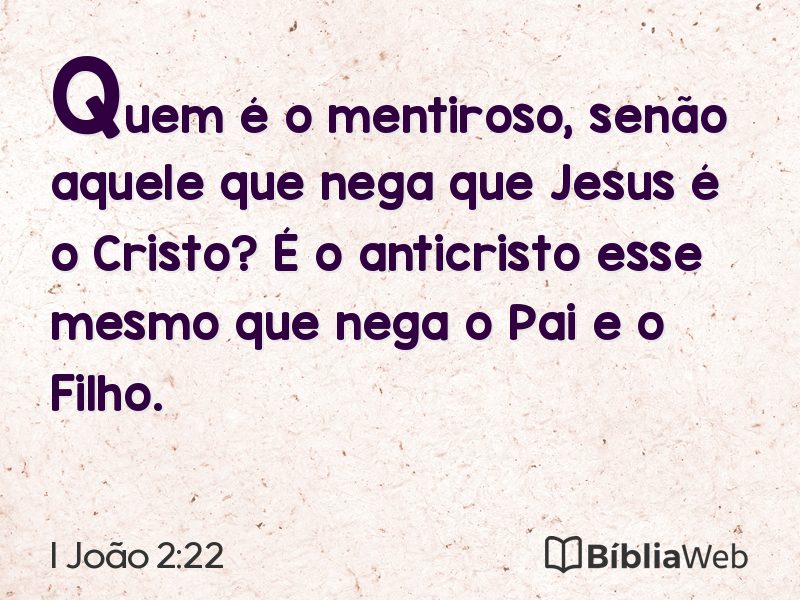 I João 2:22 em imagem para compartilhar
