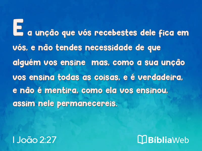 I João 2:27 em imagem para compartilhar