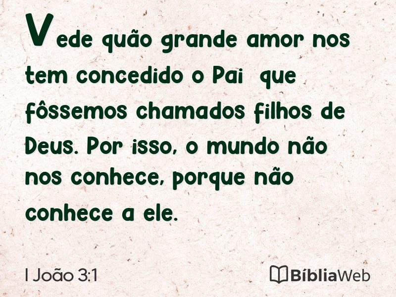 I João 3:1 em imagem para compartilhar