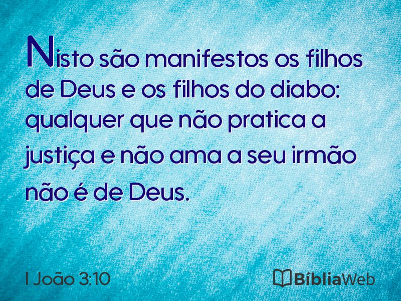 I João 3:10 em imagem para compartilhar
