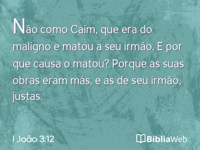 I João 3:12 em imagem para compartilhar
