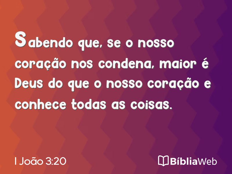 I João 3:20 em imagem para compartilhar