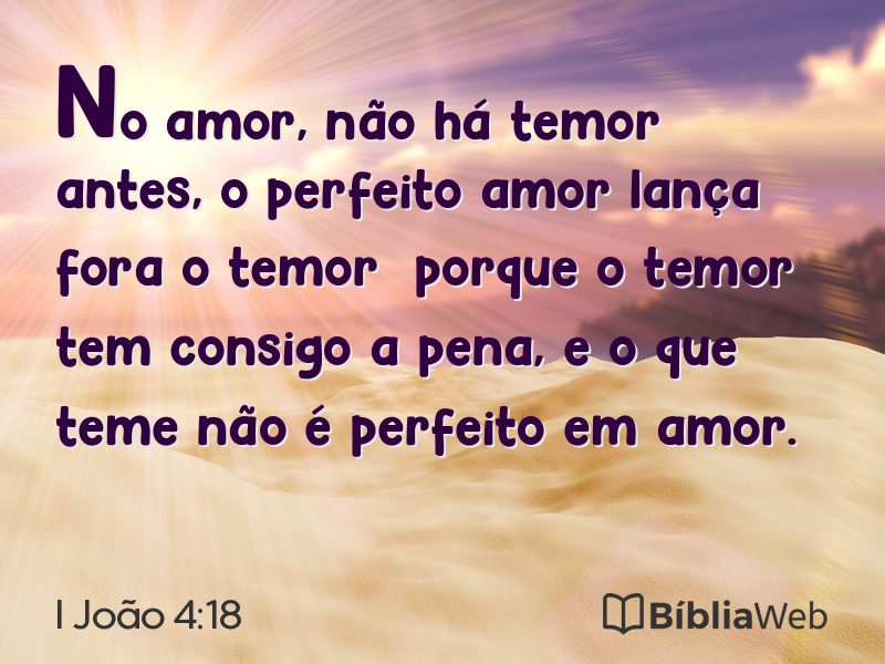 I João 4:18 em imagem para compartilhar