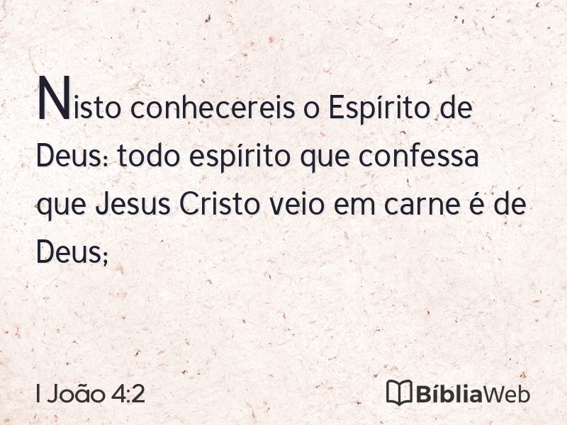 I João 4:2 em imagem para compartilhar