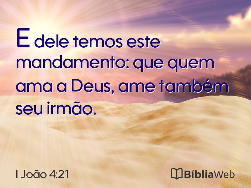 I João 4:21 em imagem para compartilhar