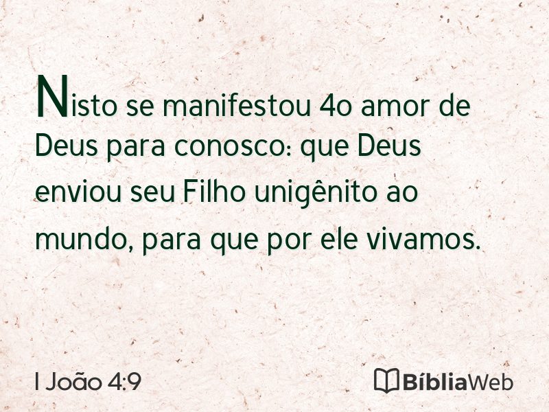 I João 4:9 em imagem para compartilhar