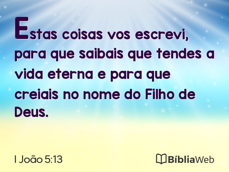 I João 5:13 em imagem para compartilhar
