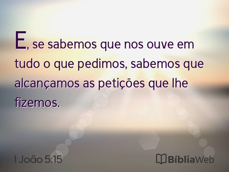 I João 5:15 em imagem para compartilhar