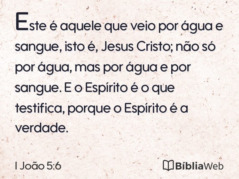 I João 5:6 em imagem para compartilhar