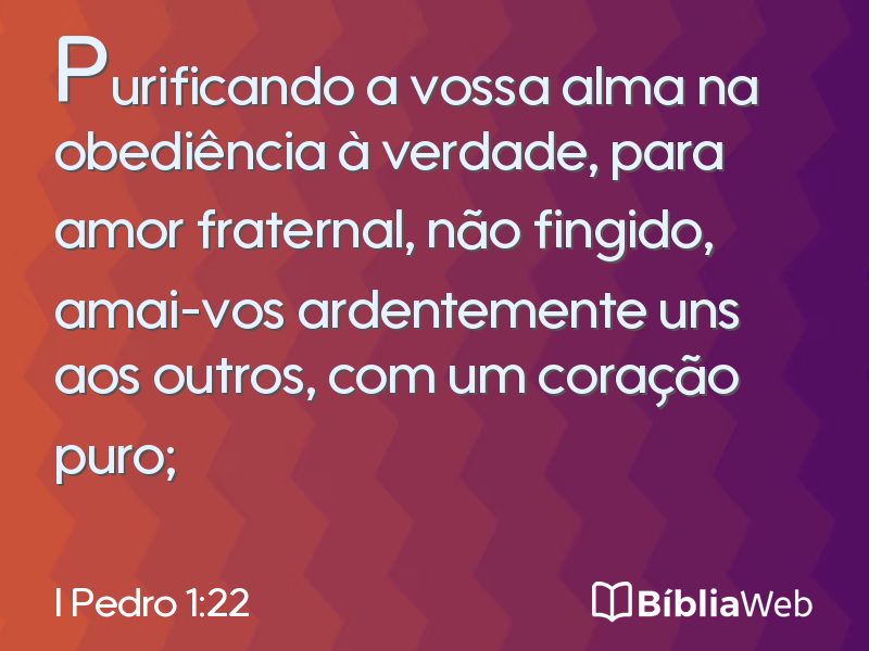 I Pedro 1:22 em imagem para compartilhar