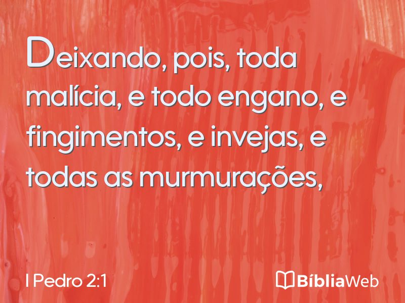 I Pedro 2:1 em imagem para compartilhar