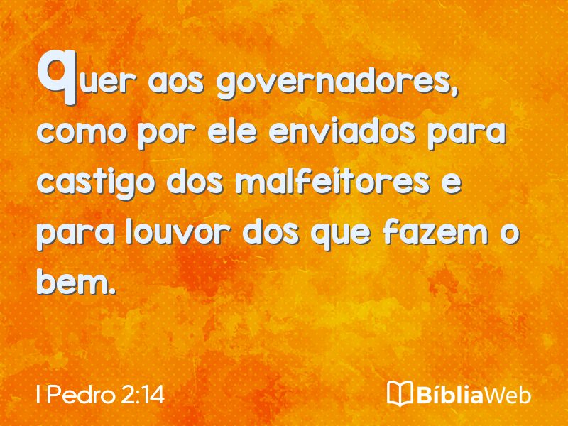 I Pedro 2:14 em imagem para compartilhar