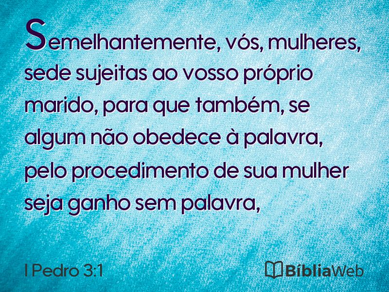 I Pedro 3:1 em imagem para compartilhar