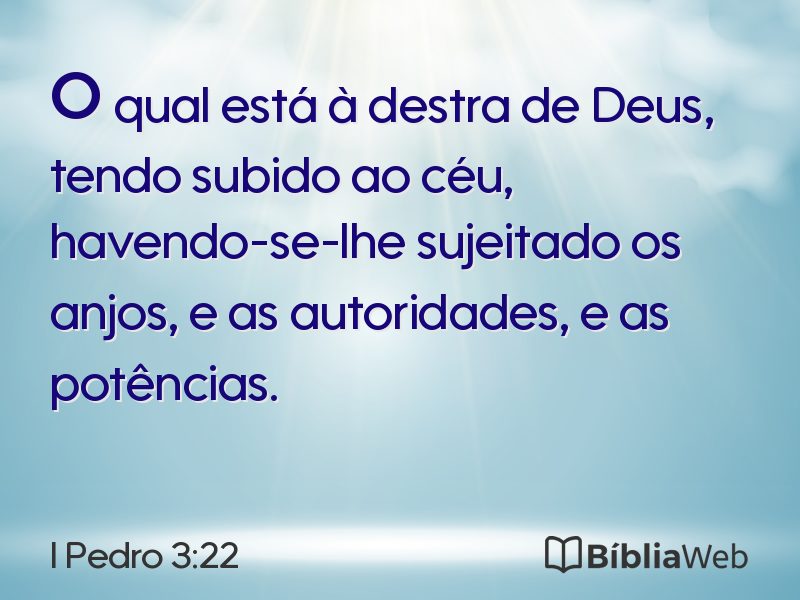 I Pedro 3:22 em imagem para compartilhar
