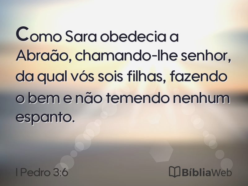 I Pedro 3:6 em imagem para compartilhar