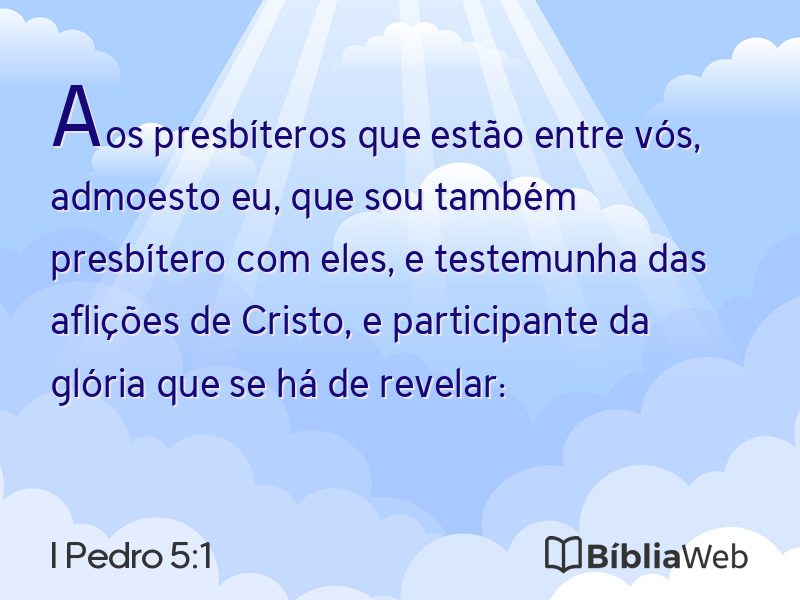I Pedro 5:1 em imagem para compartilhar