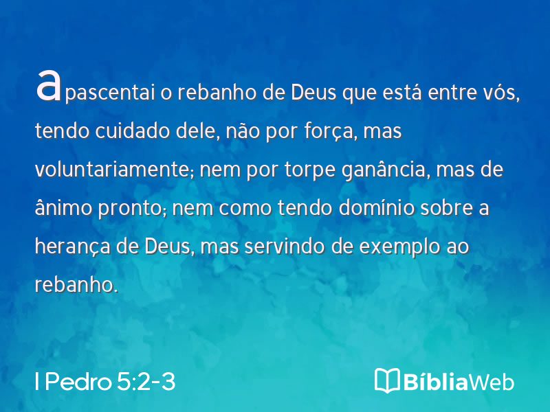 I Pedro 5:2-3 em imagem para compartilhar