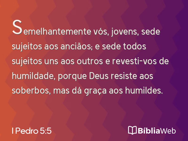 I Pedro 5:5 em imagem para compartilhar