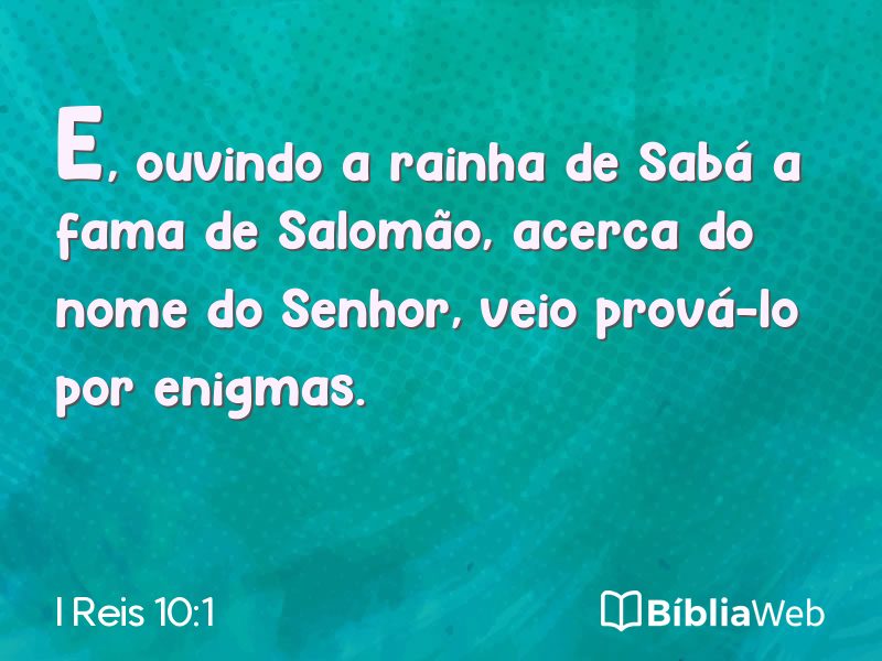 I Reis 10:1 em imagem para compartilhar